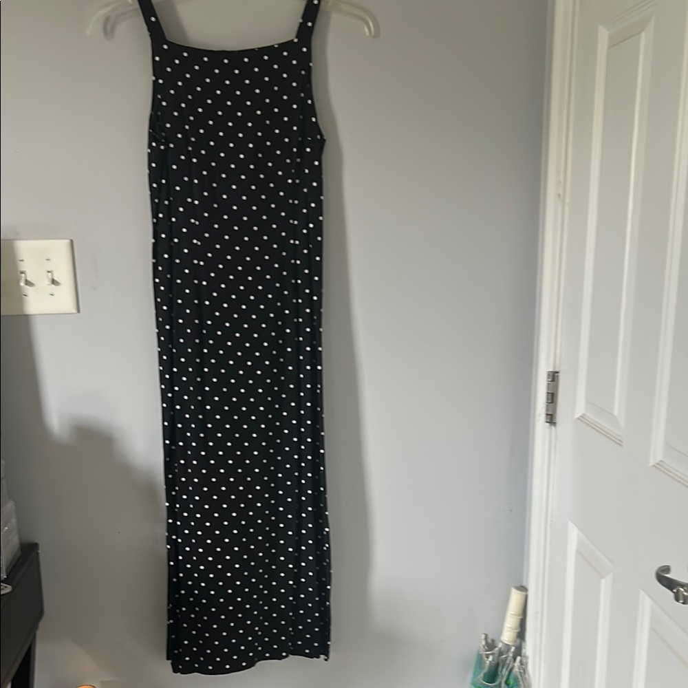 Polka Dot Black Maxi Dress
